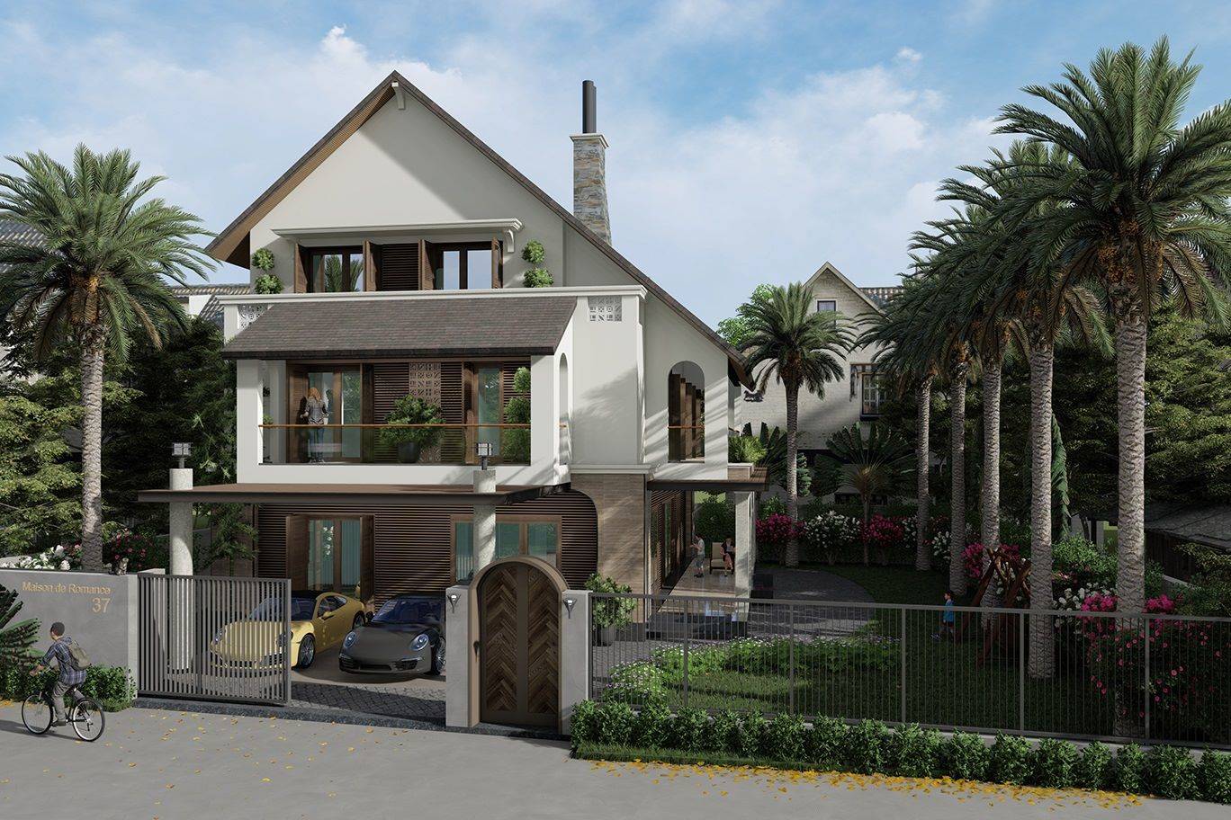 Construction of aluminum glass doors for modern villas in Nghe An